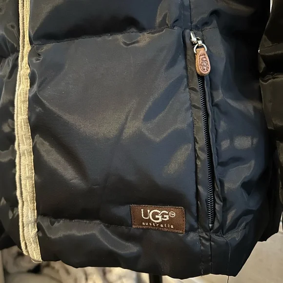 💵 UGG | Vintage Black Puffer Jacket with Faux Fur Collar - Picture 8 of 11